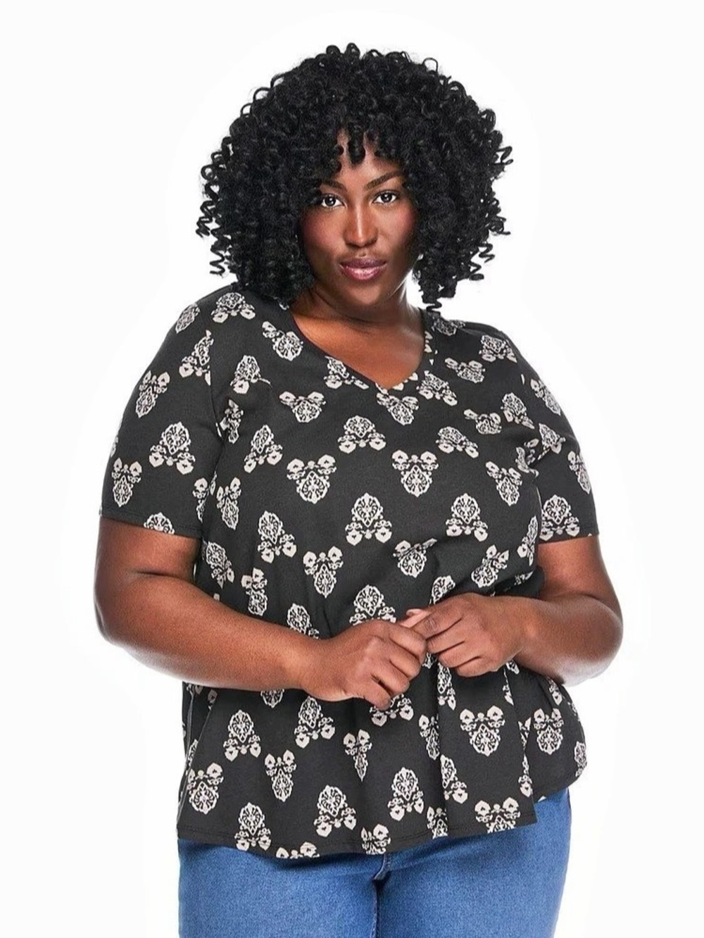 Lane Bryant Women's Plus V-Neck Strappy Swing Top